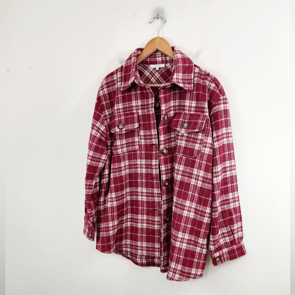 Veveret plaid oversized Shacket